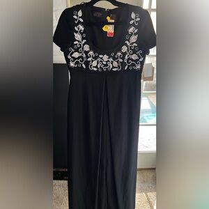 Liz Claiborne Black dress with Embroidered beaded Detail.